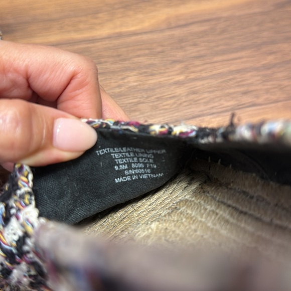 Tory Burch Black Leather Tweed Espadrille Shoes size 9.5 - Picture 12 of 12